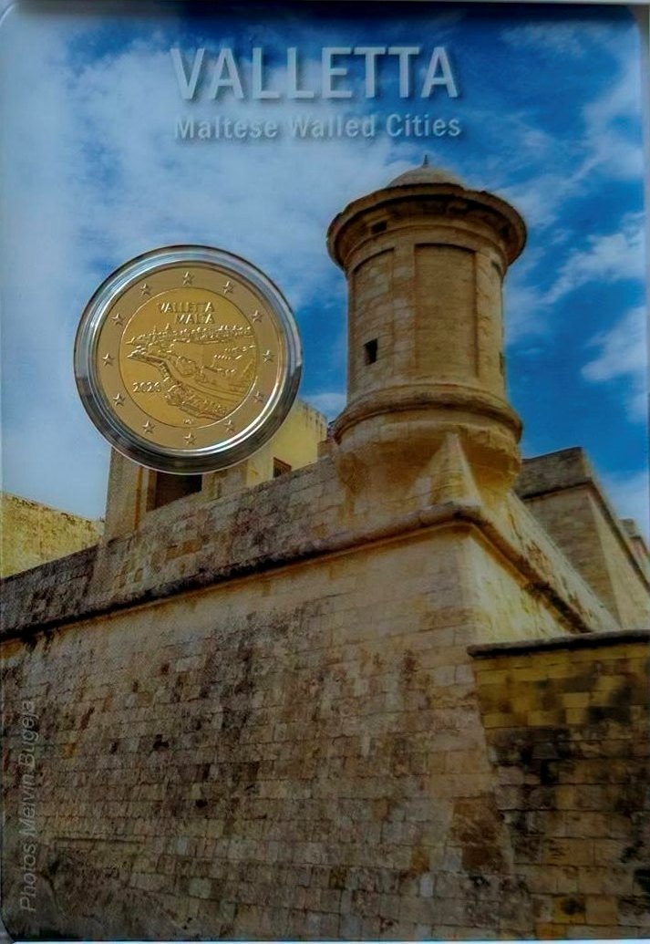 Otra imagen de 2 euros conmemorativa Ciudades amuralladas de Malta - La Valeta